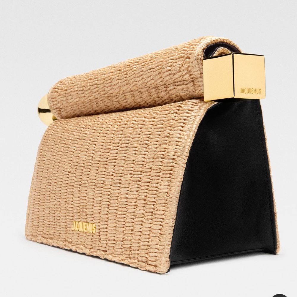 JACQUEMUS Le Rond Carré Raffia Clutch - GOOD CONDITION - Picture 8 of 10